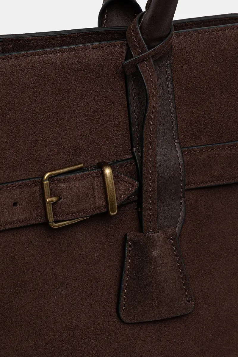 borsa in pelle scamosciata colore marrone 50818770301304 miniatura 4