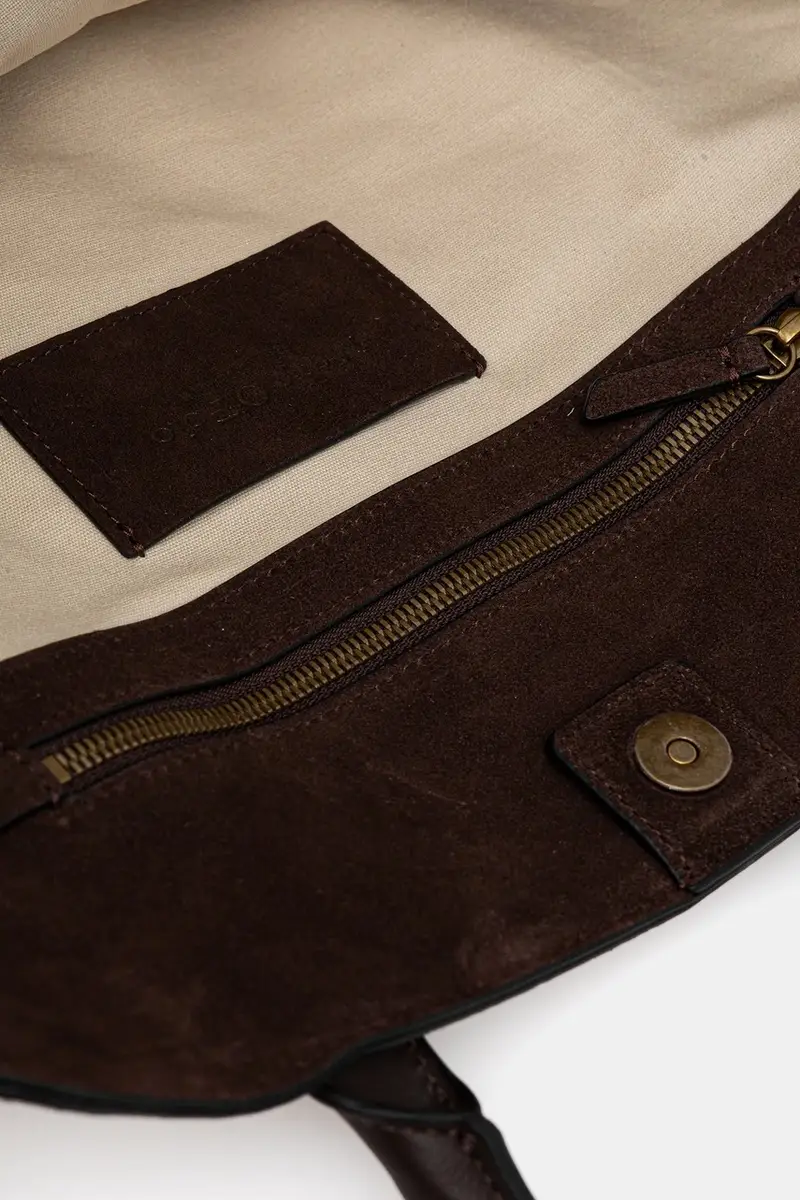 borsa in pelle scamosciata colore marrone 50818770301304 miniatura 5