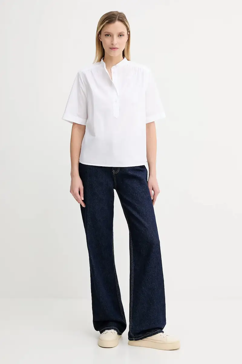 camicetta in cotone donna colore bianco 5000006442 miniatura 2