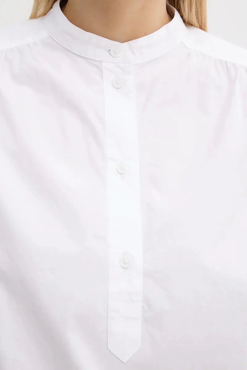 camicetta in cotone donna colore bianco 5000006442 miniatura 4