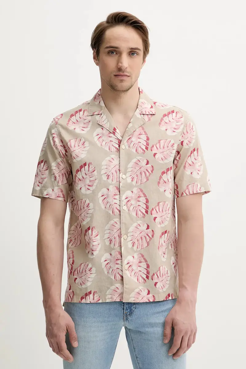 camicia di lino colore beige 524736941062