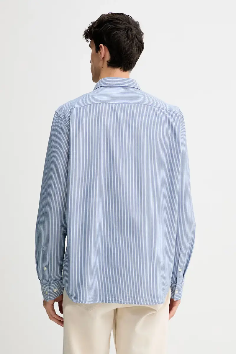 camicia in cotone Blu miniatura 3