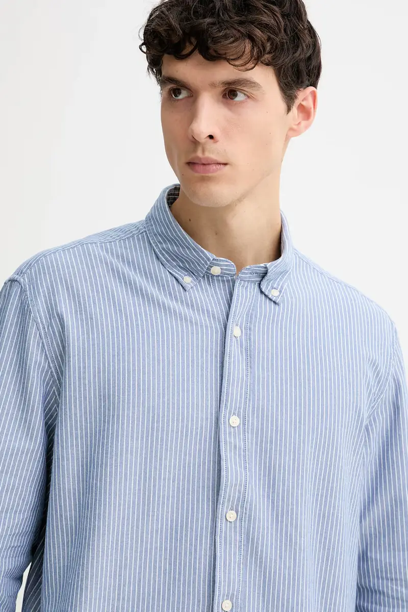 camicia in cotone Blu miniatura 4