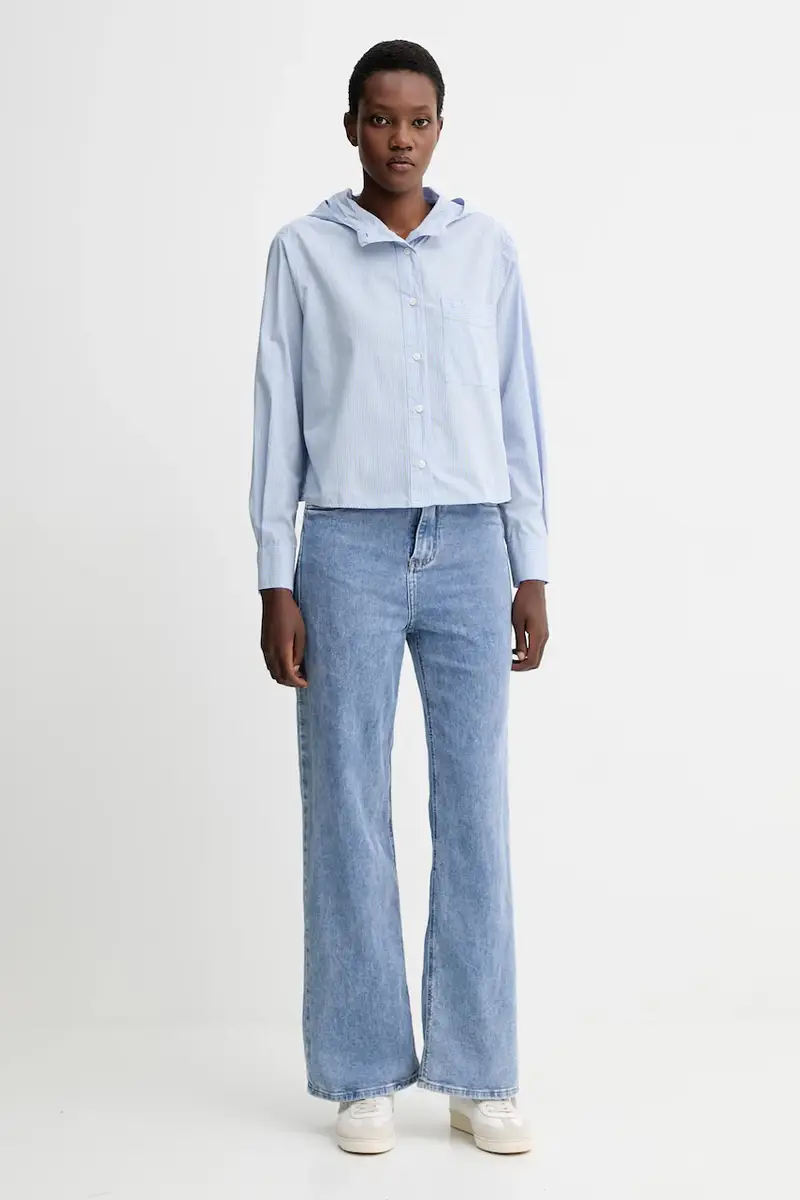 camicia in cotone donna colore blu 5000007030 miniatura 2