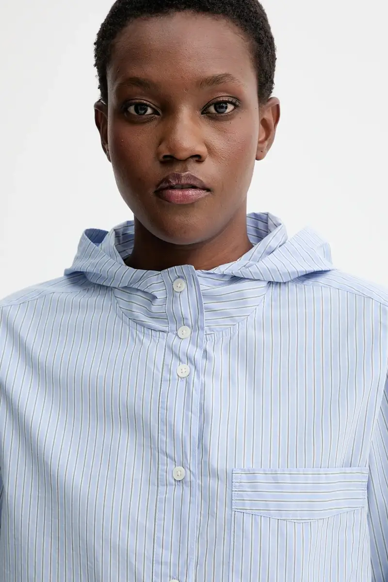 camicia in cotone donna colore blu 5000007030 miniatura 4