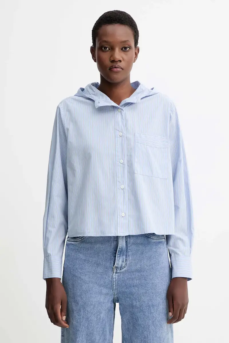 camicia in cotone donna colore blu 5000007030