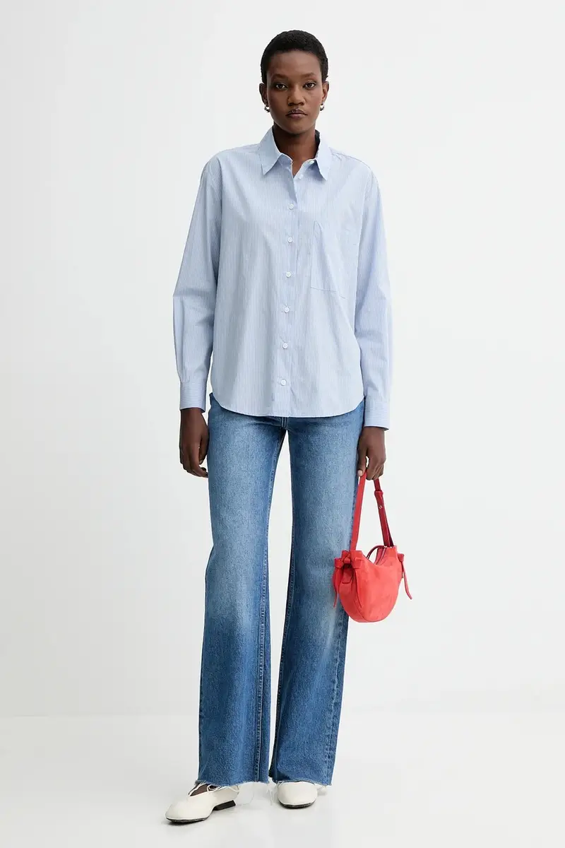 camicia in cotone donna colore blu 5000007256 miniatura 2