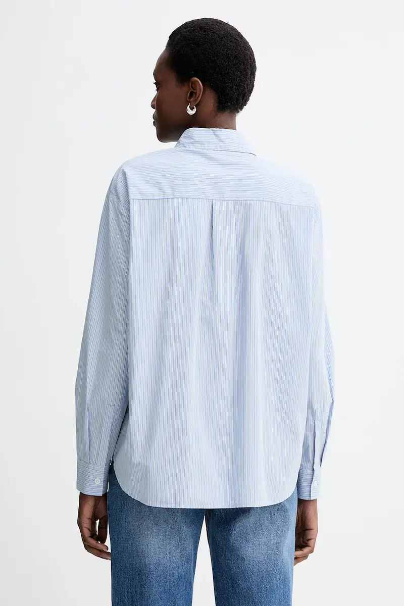 camicia in cotone donna colore blu 5000007256 miniatura 3