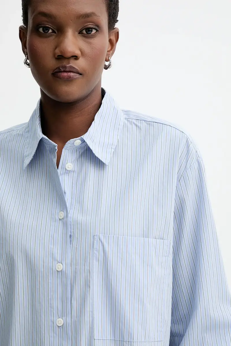 camicia in cotone donna colore blu 5000007256 miniatura 4