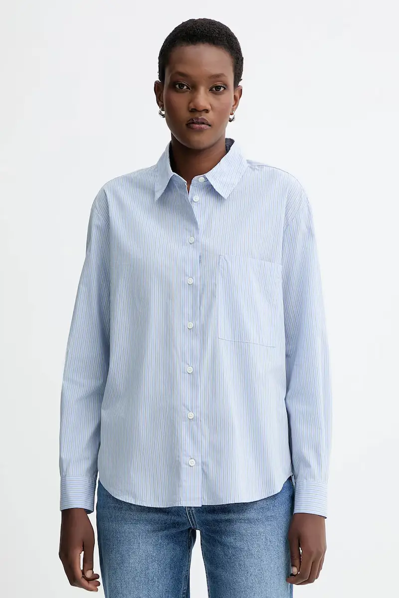 camicia in cotone donna colore blu 5000007256