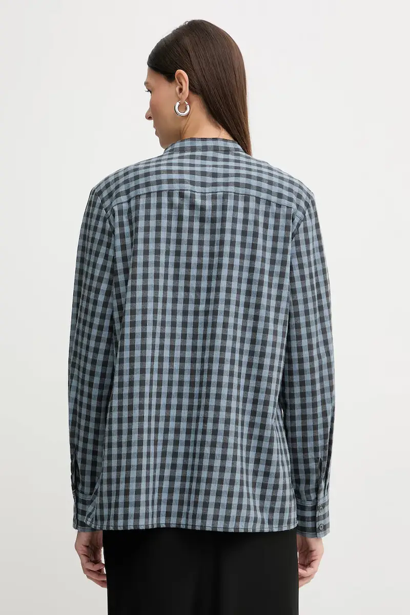 camicia in cotone donna colore blu 511111042519 miniatura 3