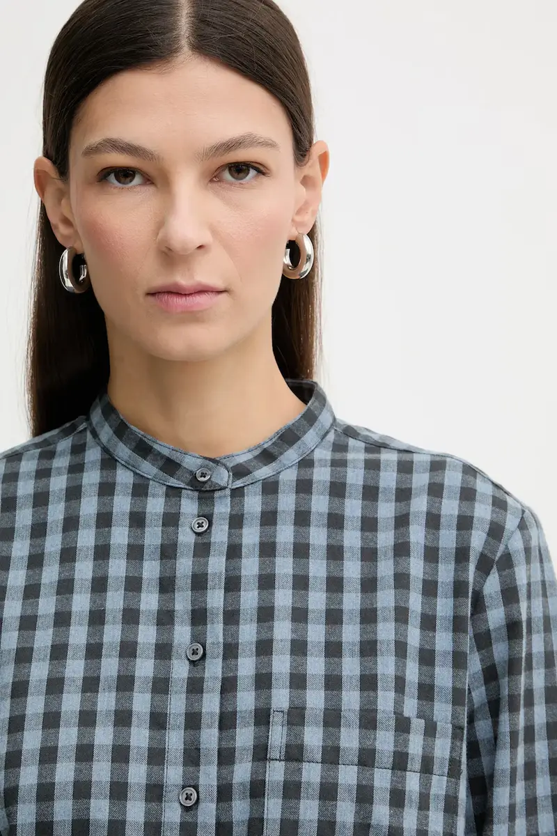 camicia in cotone donna colore blu 511111042519 miniatura 4