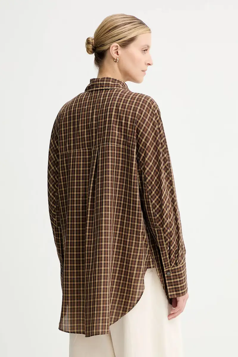 camicia in cotone donna colore marrone 508106242155 miniatura 3
