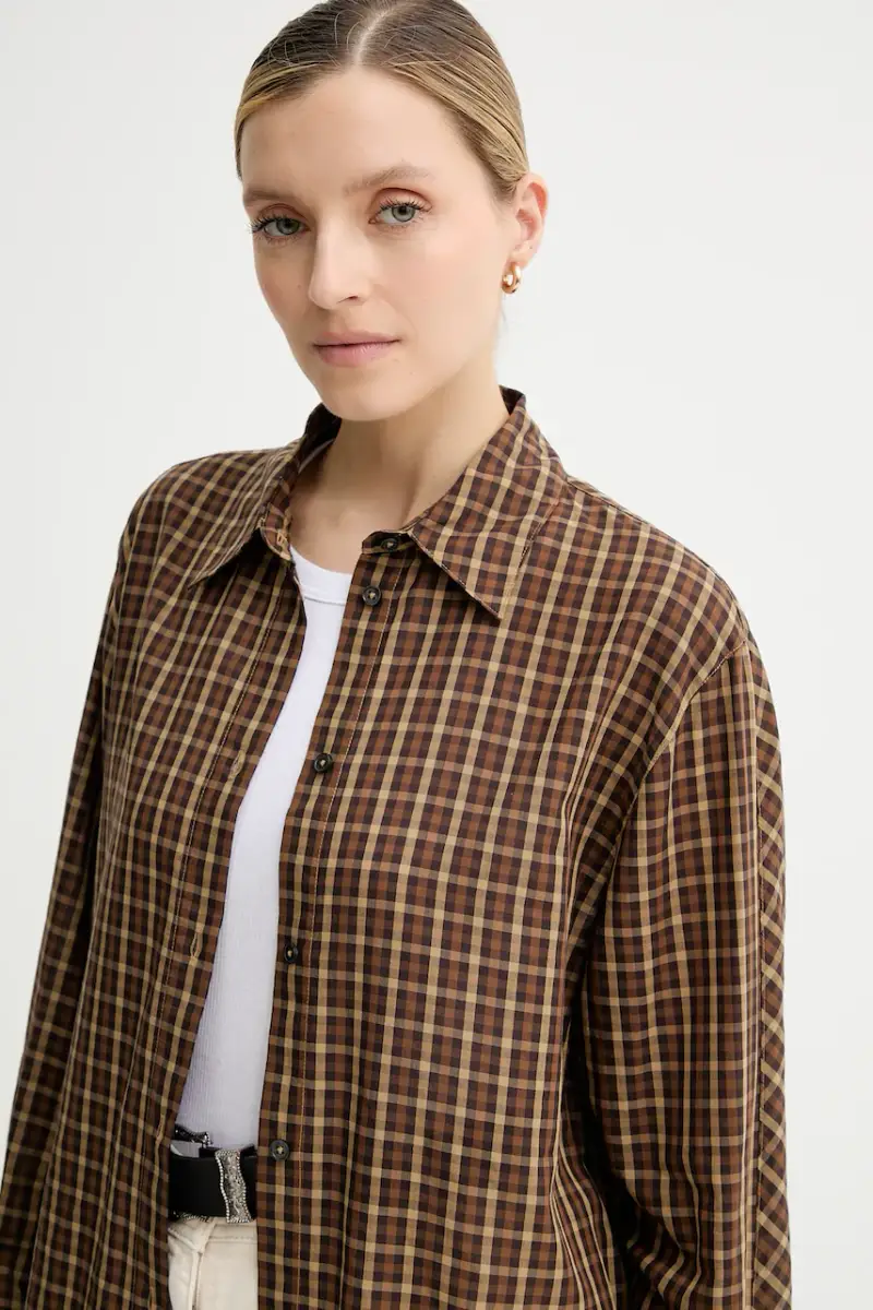 camicia in cotone donna colore marrone 508106242155 miniatura 4