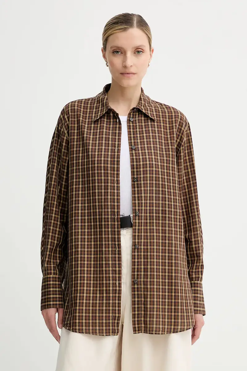 camicia in cotone donna colore marrone 508106242155