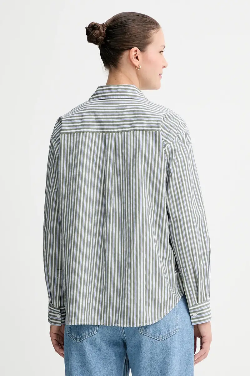 camicia in cotone donna colore verde 5000007028 miniatura 3