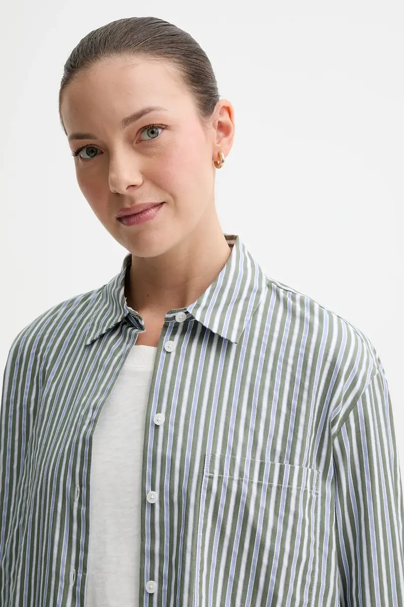 camicia in cotone donna colore verde 5000007028 miniatura 4