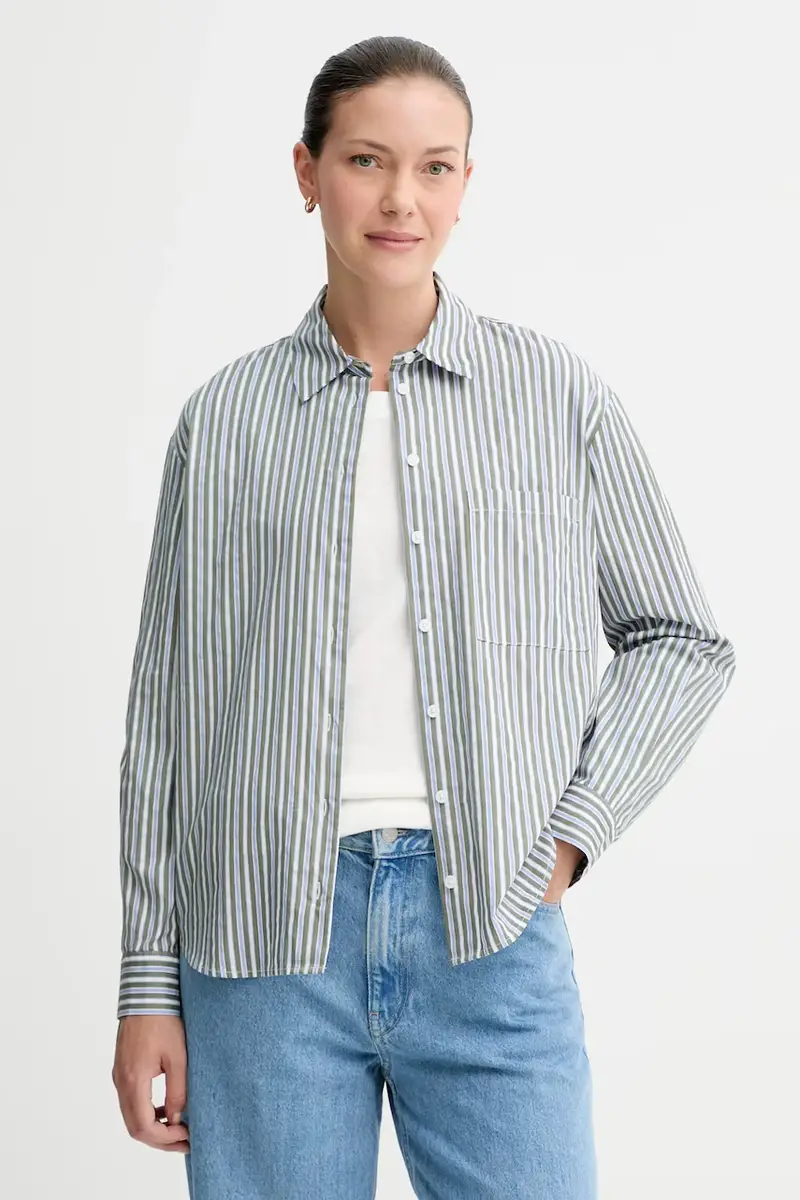 camicia in cotone donna colore verde 5000007028