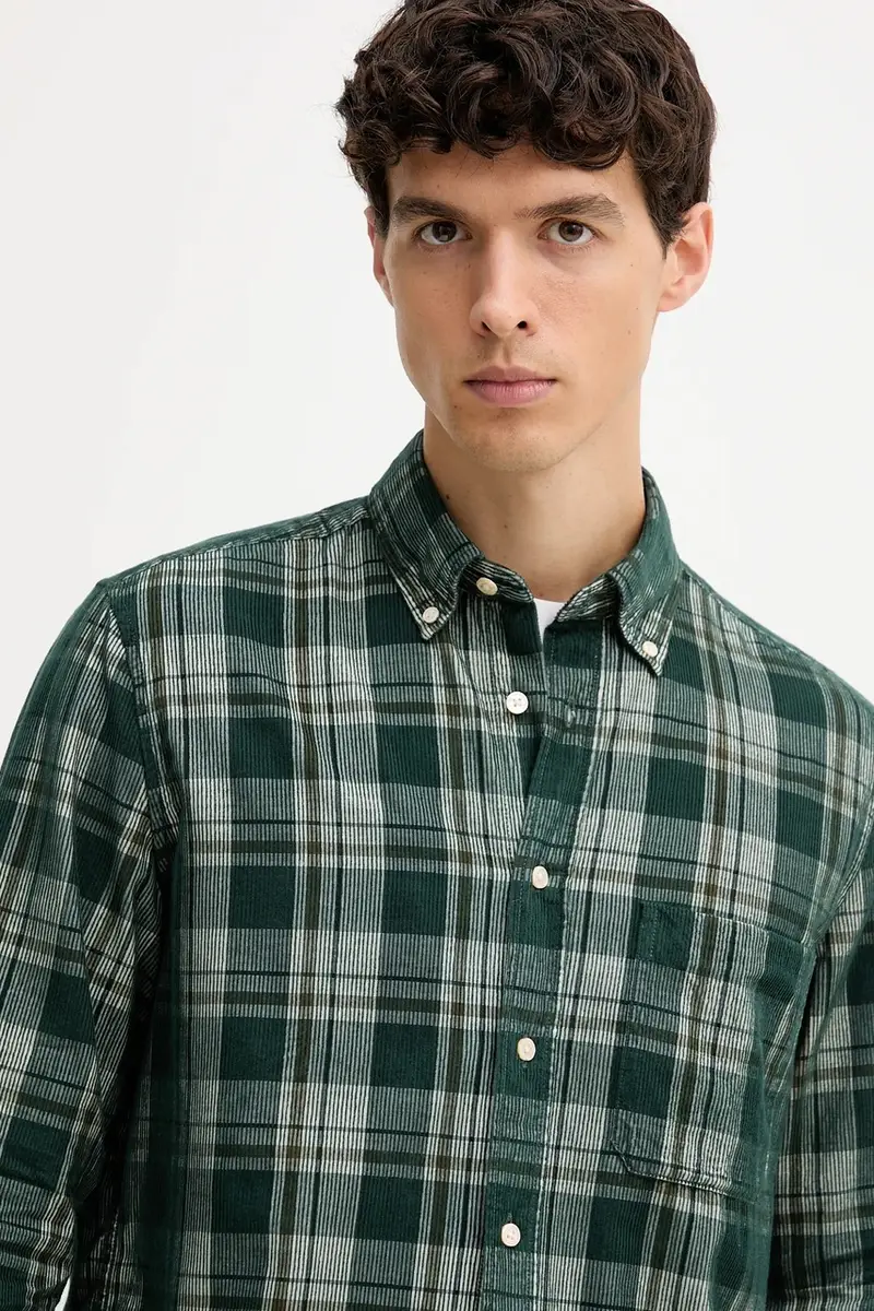 camicia in cotone uomo 529739742058 Verde miniatura 4