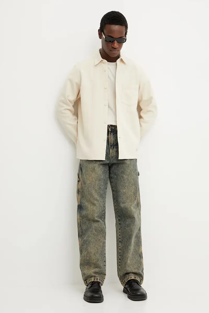 camicia in cotone uomo colore beige 5000005906 miniatura 2