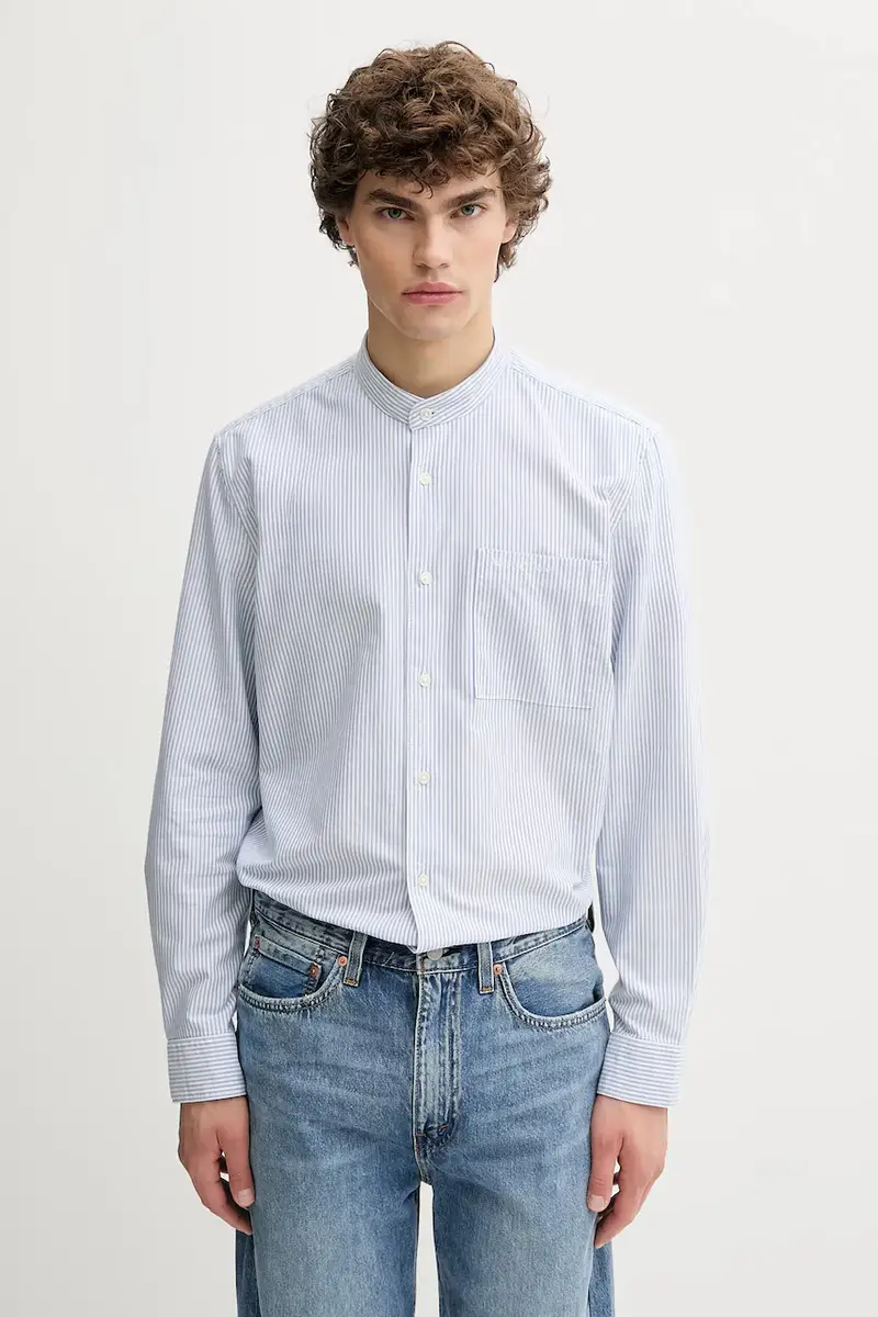 camicia in cotone uomo colore blu 526731342320