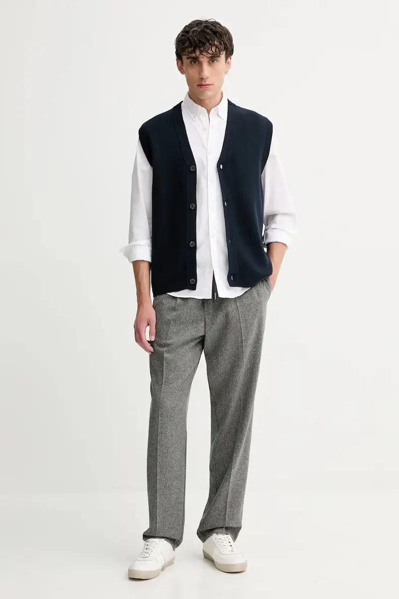 camicia in cotone uomo colore blu B21726842342 Bianco miniatura 2