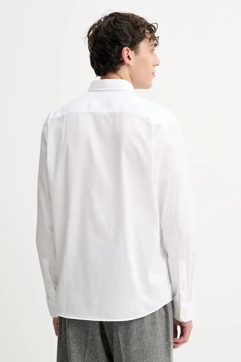 camicia in cotone uomo colore blu B21726842342 Bianco miniatura 3