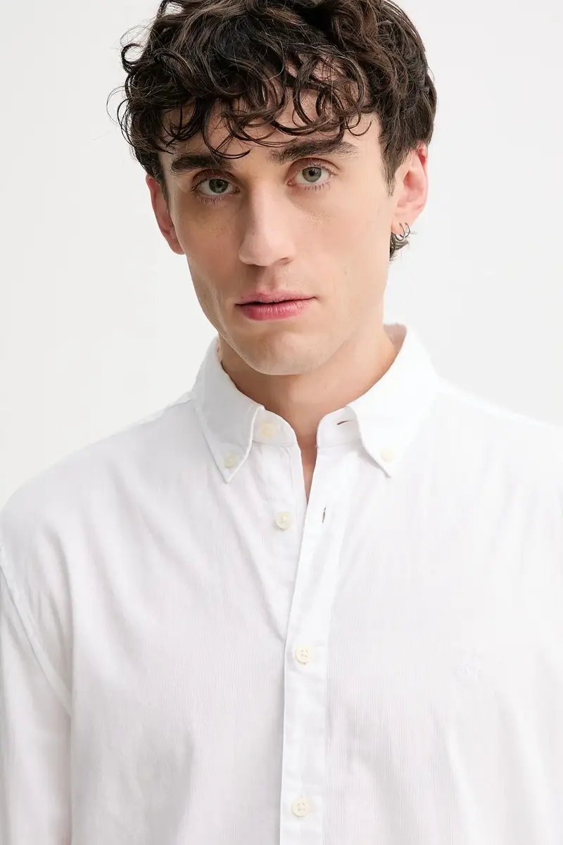 camicia in cotone uomo colore blu B21726842342 Bianco miniatura 4