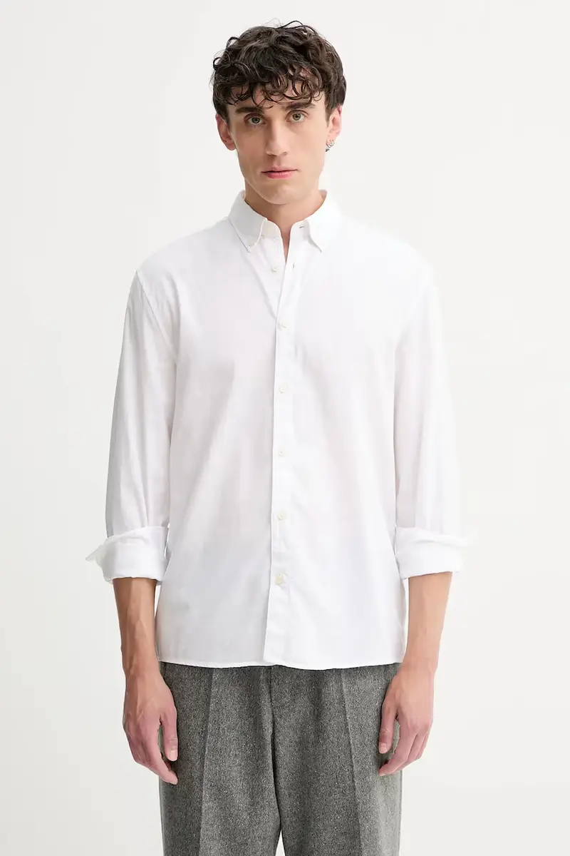 camicia in cotone uomo colore blu B21726842342 Bianco