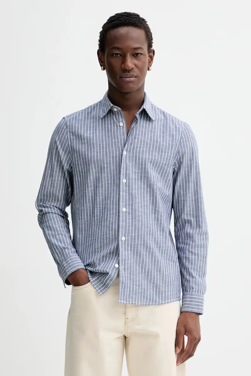 camicia in cotone uomo colore blu M26721042358