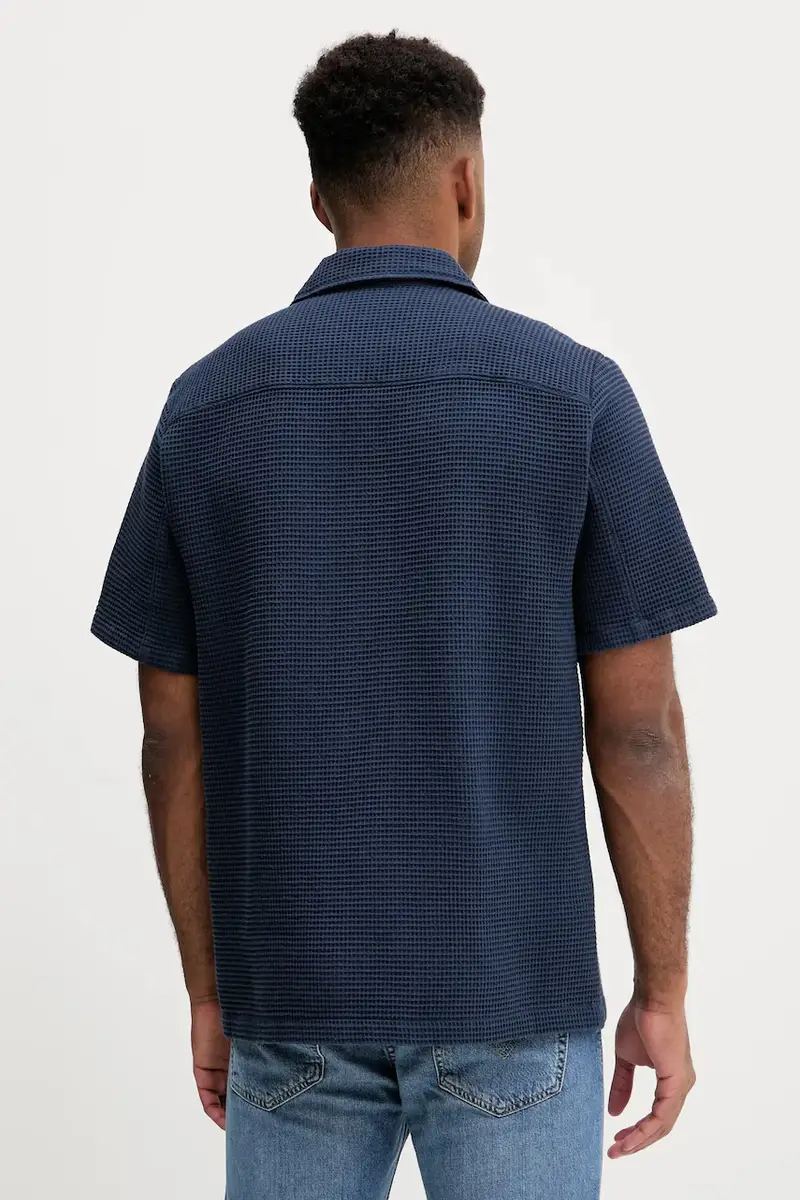 camicia in cotone uomo colore blu navy 5000006546 miniatura 3