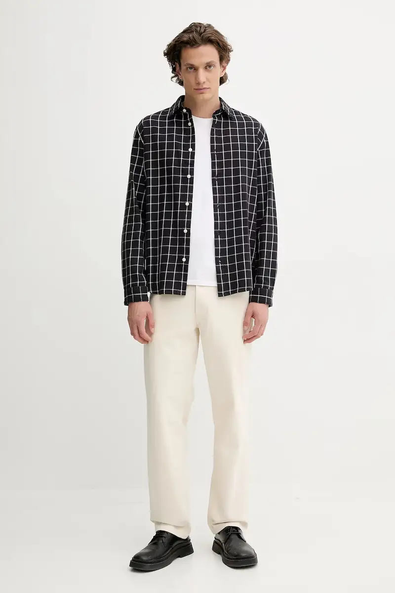 camicia in cotone uomo colore blu navy 5000007117 miniatura 2