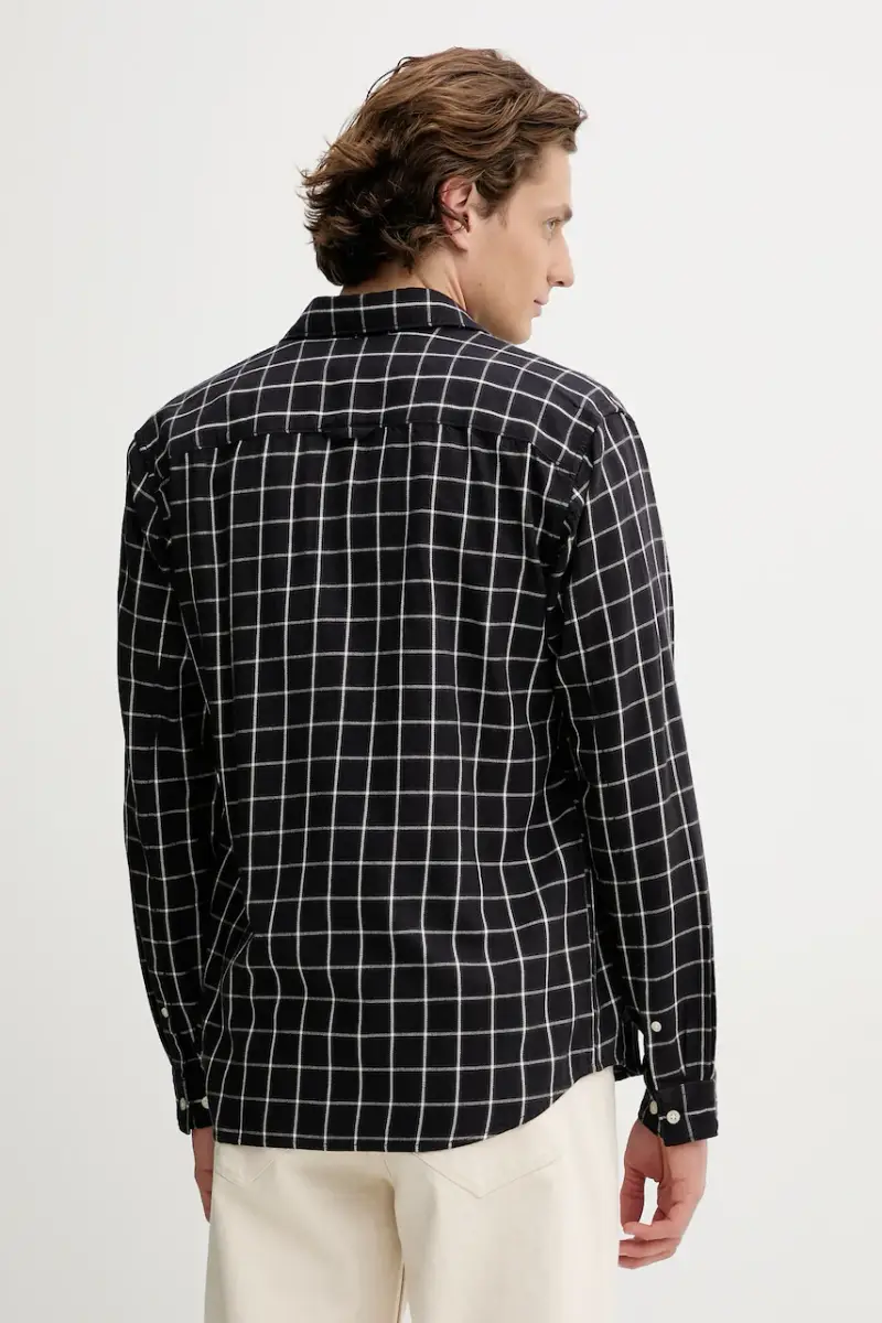 camicia in cotone uomo colore blu navy 5000007117 miniatura 3