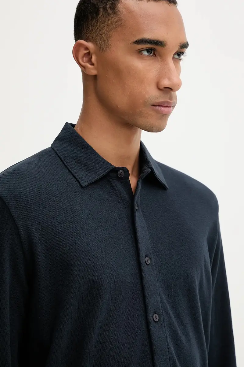 camicia in cotone uomo colore blu navy 528205755036 miniatura 4