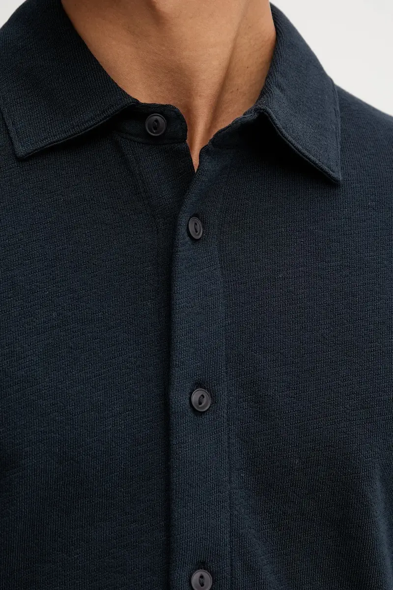 camicia in cotone uomo colore blu navy 528205755036 miniatura 5