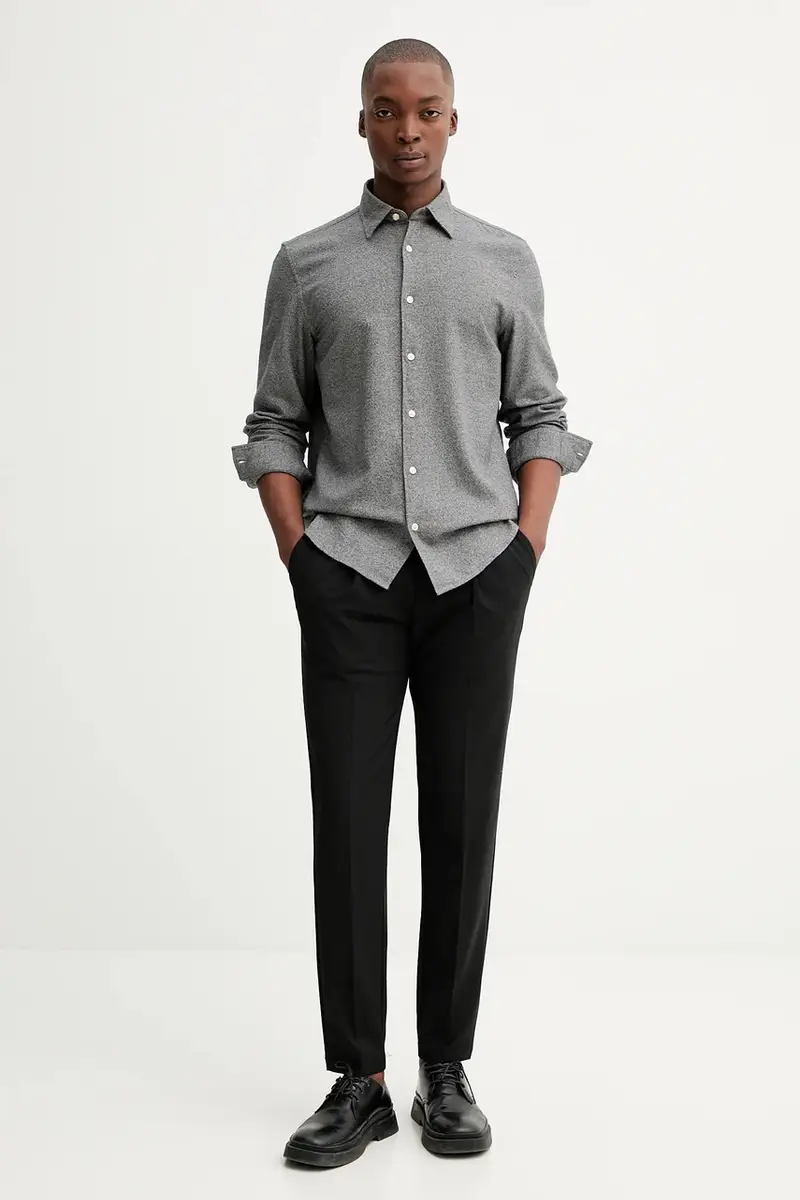 camicia in cotone uomo colore grigio 531732342118 miniatura 2