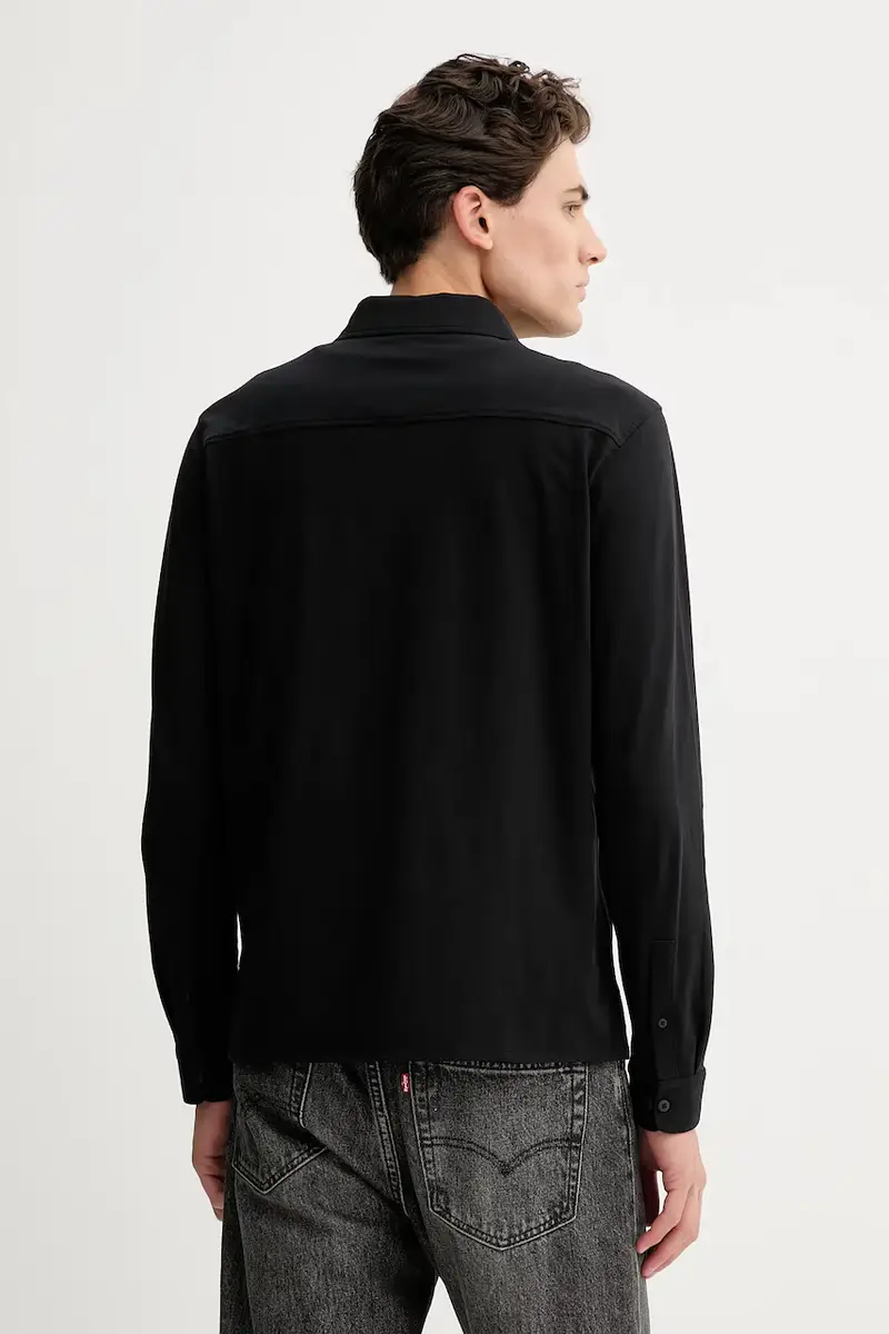 camicia in cotone uomo colore nero 5000007708 miniatura 3