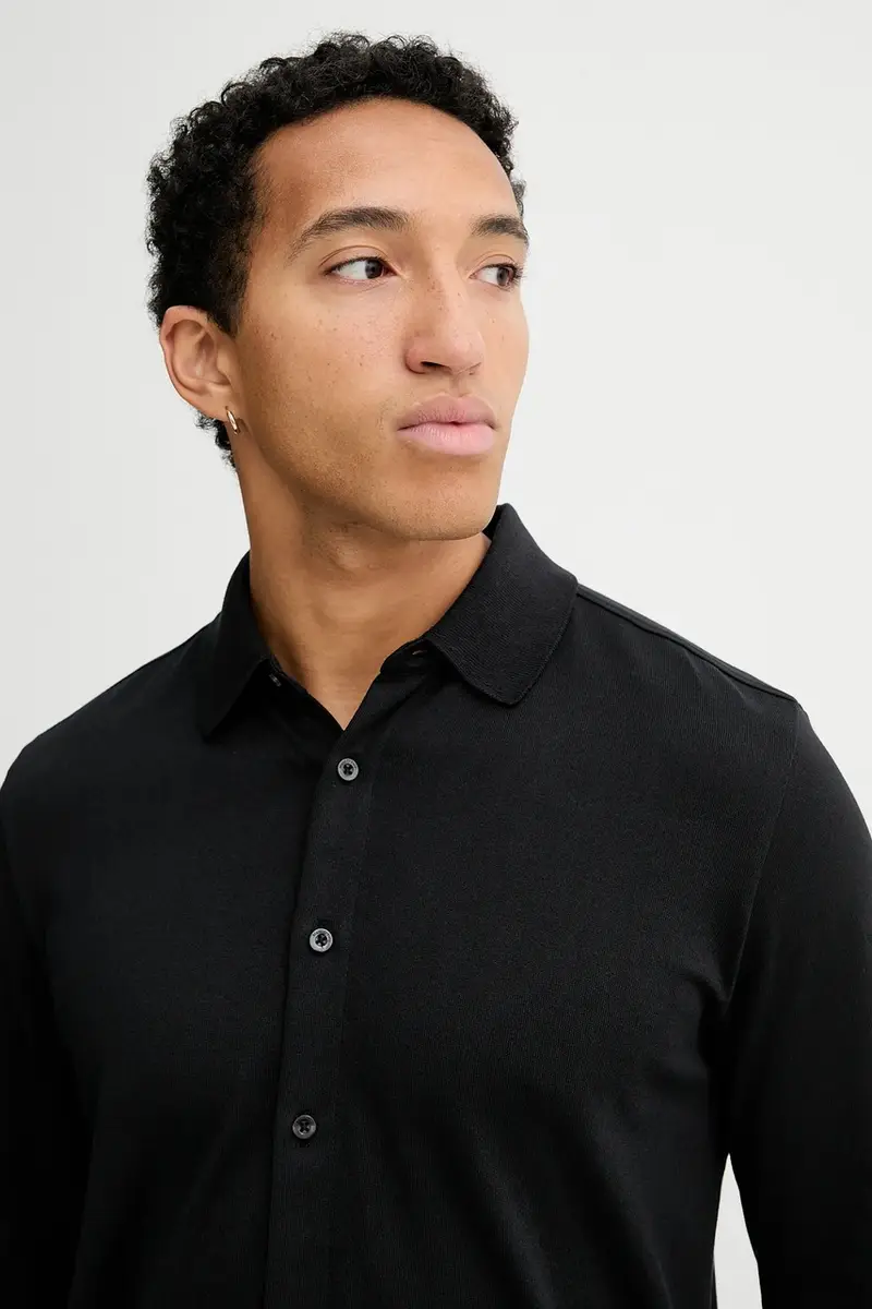 camicia in cotone uomo colore nero 529214455042 miniatura 4