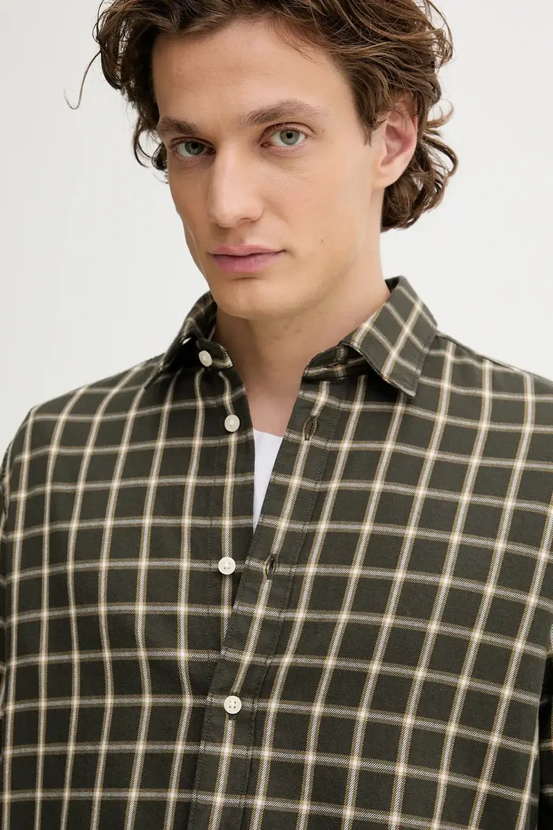 camicia in cotone uomo colore verde 5000007117 miniatura 4