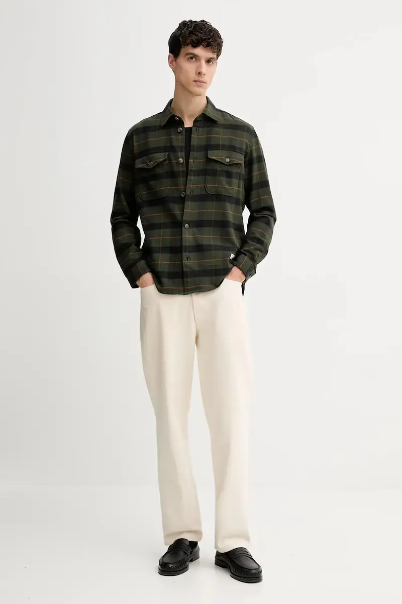 camicia in cotone uomo colore verde 5000007600 miniatura 2