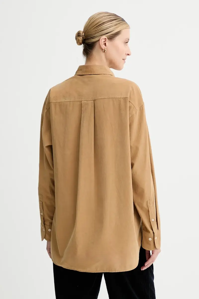 camicia in velluto a coste donna colore beige 508088242173 miniatura 3