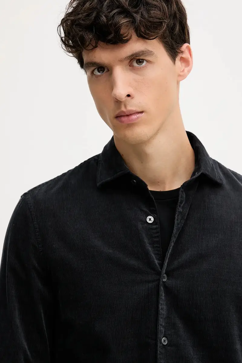 camicia in velluto a coste uomo colore nero 529738842104 miniatura 4