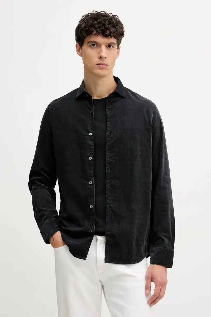 camicia in velluto a coste uomo colore nero 529738842104