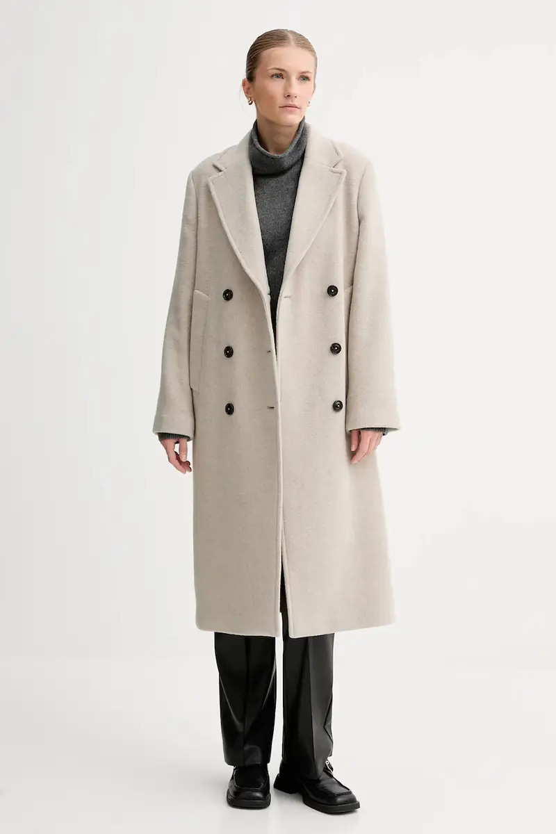 cappotto con lana colore beige 510024171139 miniatura 2