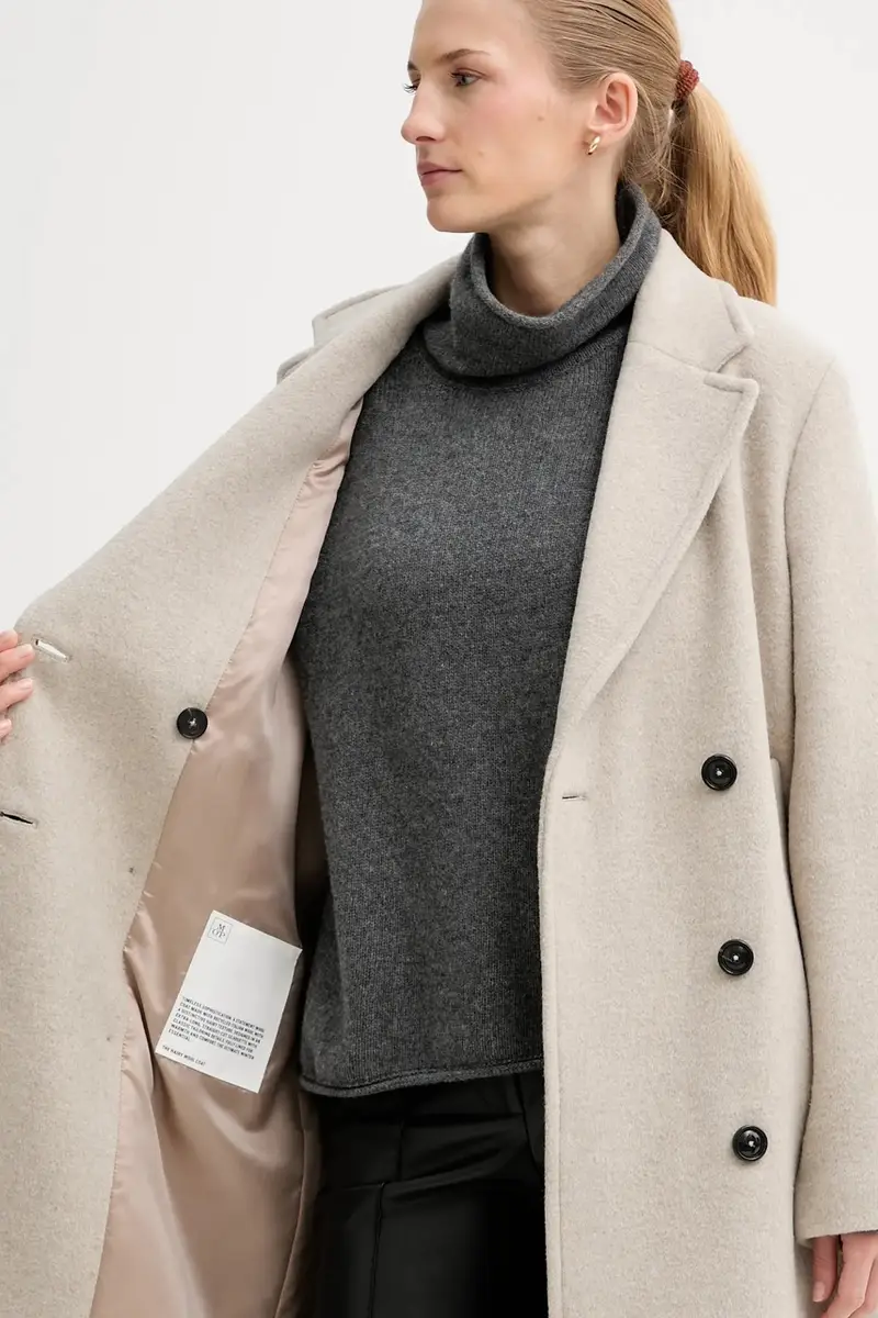 cappotto con lana colore beige 510024171139 miniatura 5