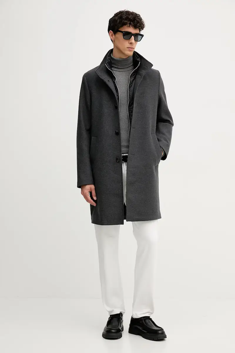 cappotto con lana colore grigio 529028871044 miniatura 2