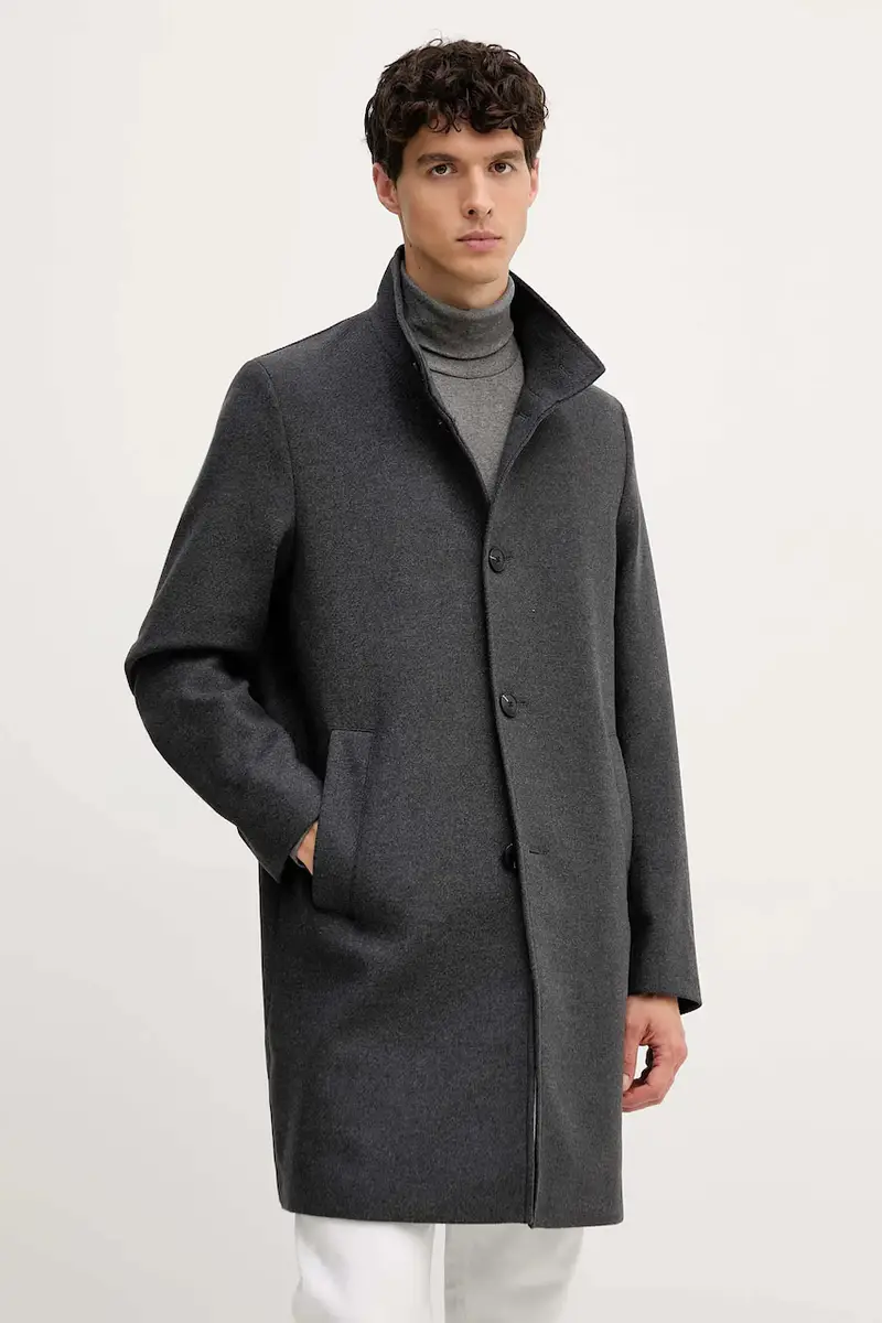 cappotto con lana colore grigio 529028871044