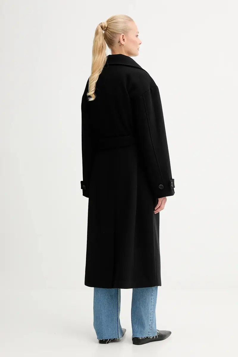 cappotto con lana colore nero 5000007651 miniatura 3