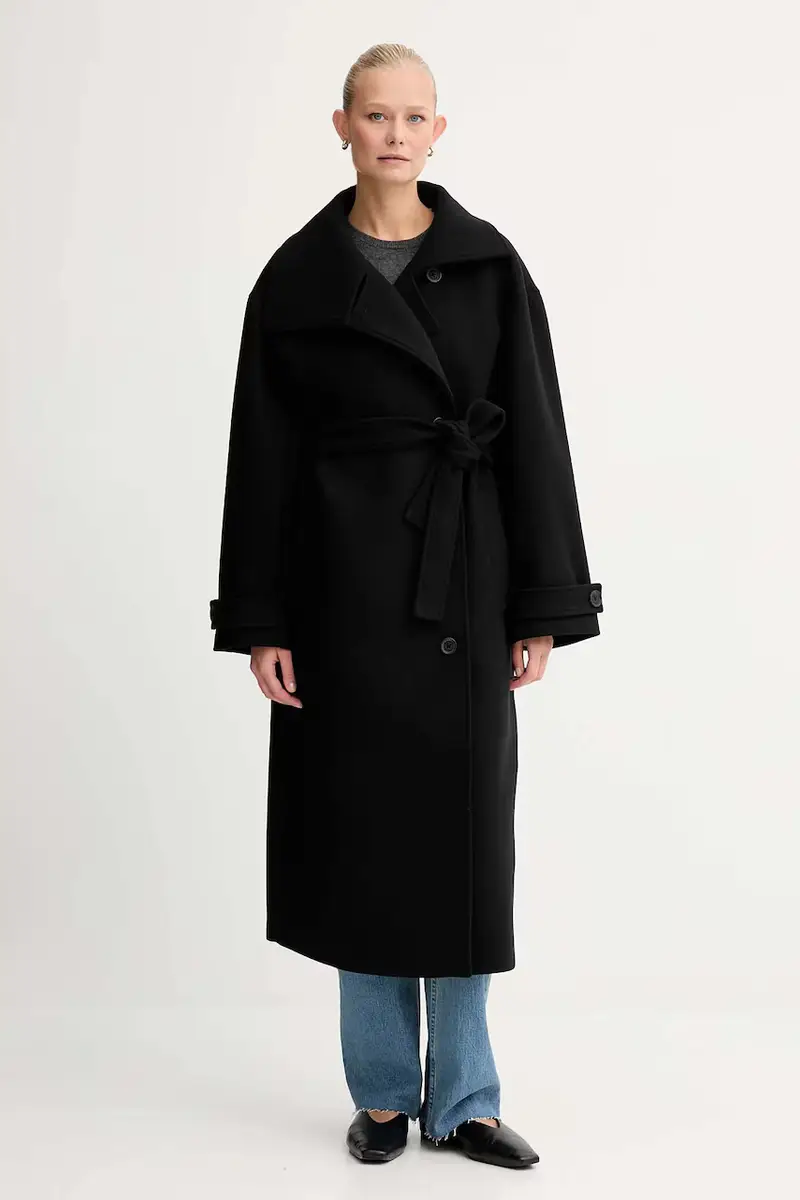 cappotto con lana colore nero 5000007651