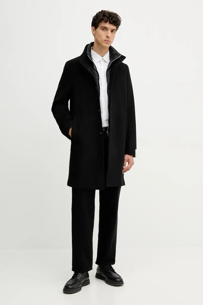 cappotto con lana colore nero 529028871044 miniatura 2